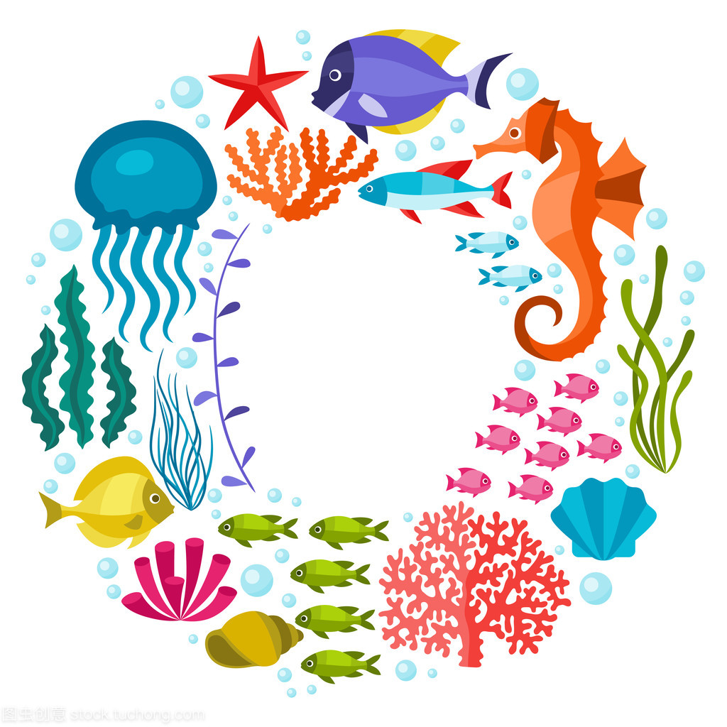 海洋動物海洋生物背景設計